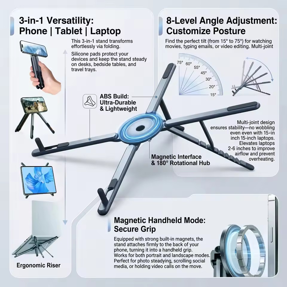 Portable Magnetic Phone Holder - огляд і ціна Laptop Stand