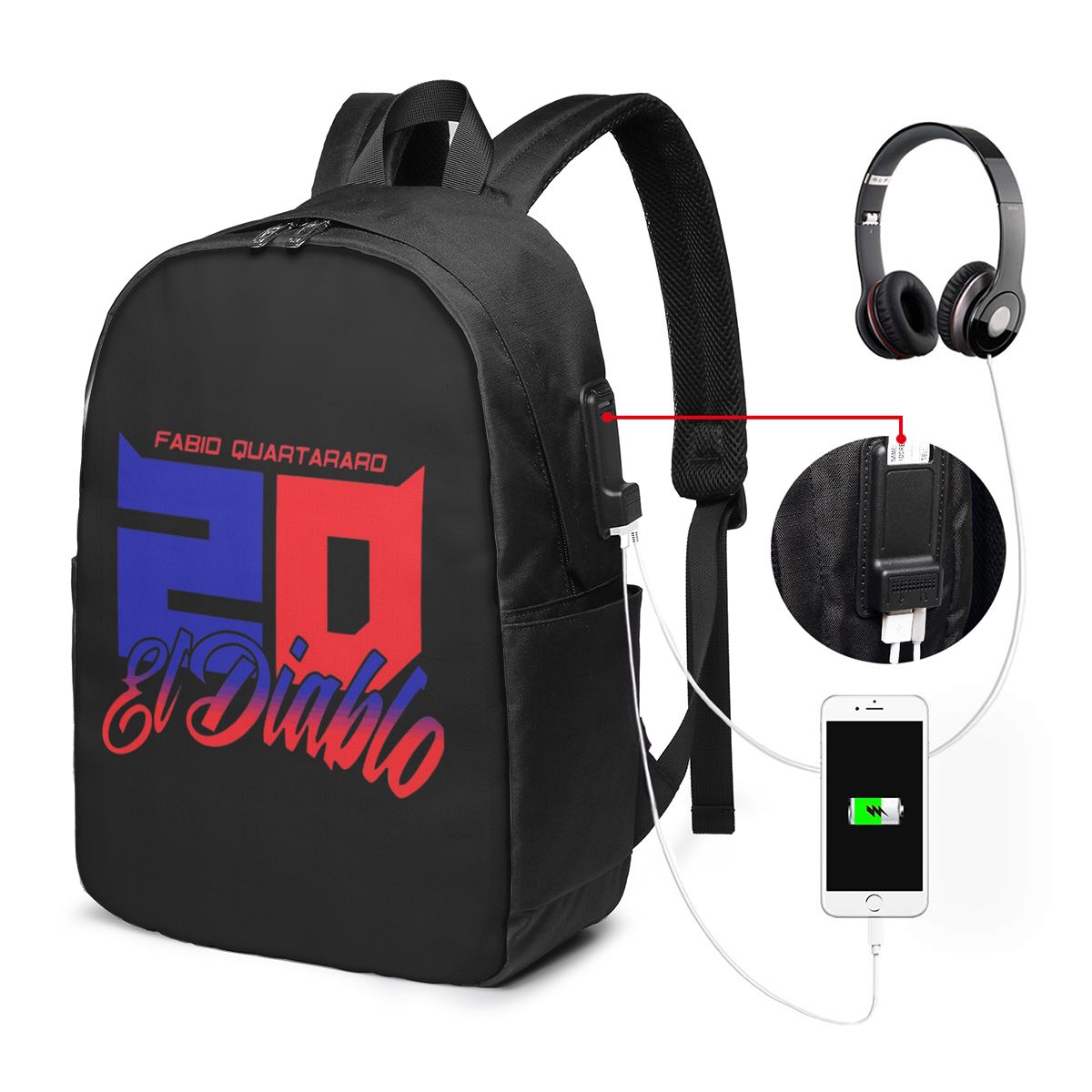 Fabio Quartararo El Diablo Num - огляд і ціна Laptop Bag