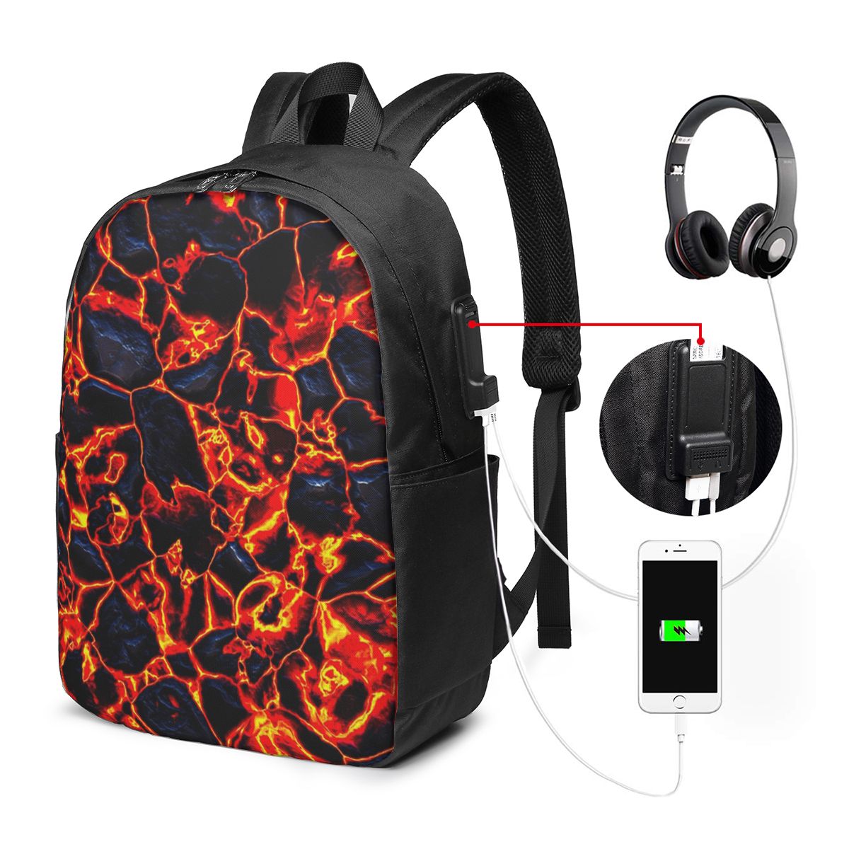 Magma Volcano Lava Fire Backpa - огляд і ціна Laptop Bag