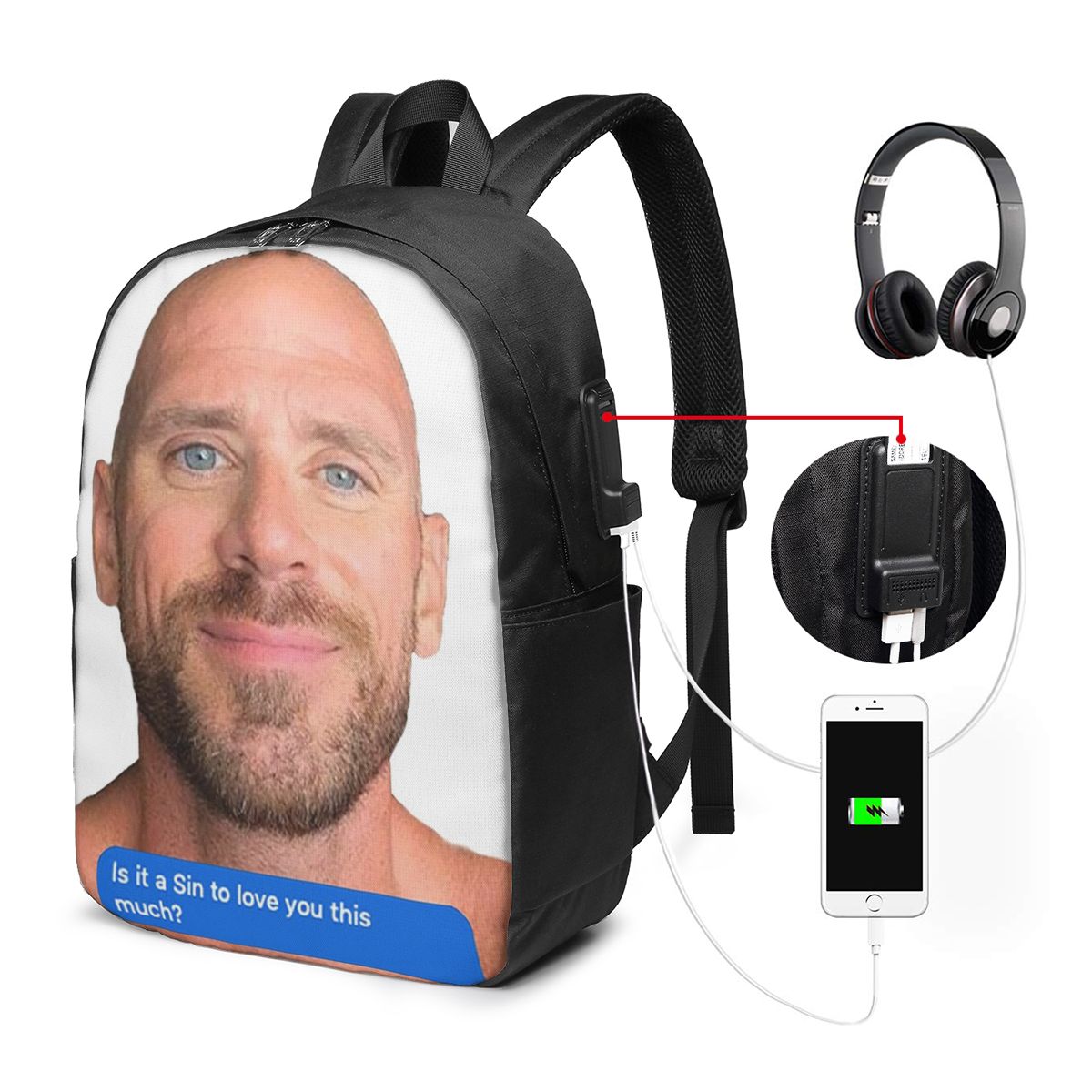 Johnny Sins Flirty Text Bubble - огляд і ціна Laptop Bag